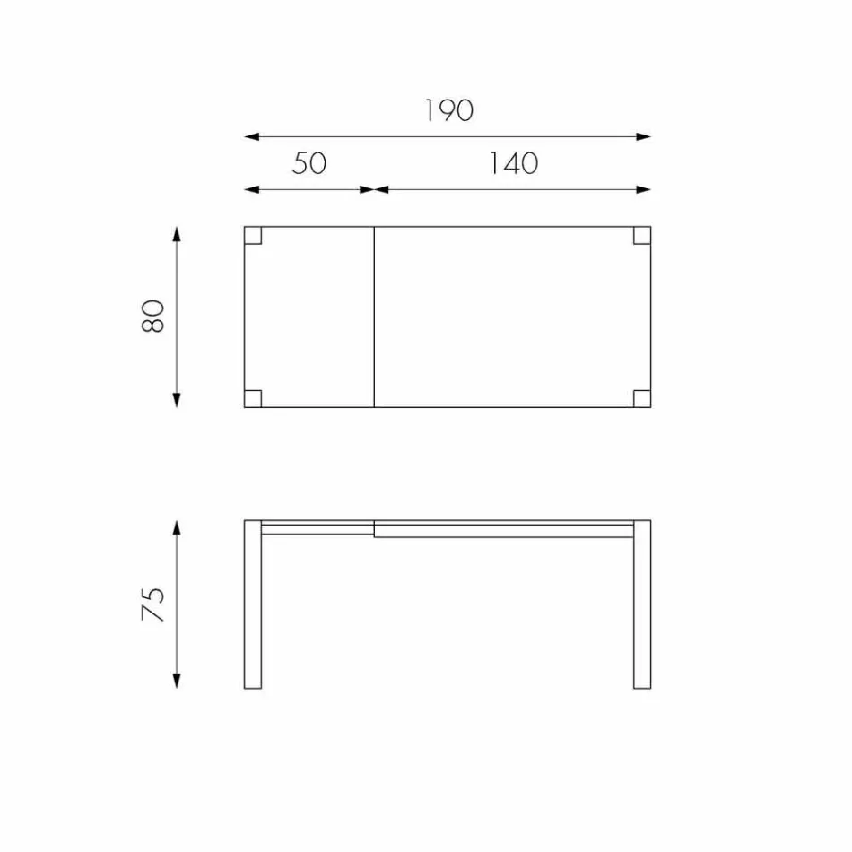 Masa extensibila din lemn de stejar Fedro, realizata in Italia Viadurini