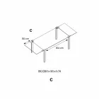 Masă extensibilă de masă din sticlă și metal extralight fabricată în Italia - Sopot Viadurini