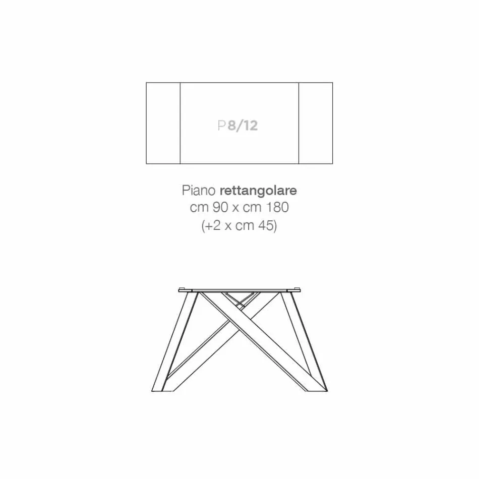 Mese din sticlă ceramică extensibilă realizată în Italia, Wilmer Viadurini