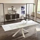 Dining sticlă ceramică de masă, Extending L.160 / 240xp.90 cm, Bacchus Viadurini