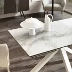 Dining sticlă ceramică de masă, Extending L.160 / 240xp.90 cm, Bacchus Viadurini