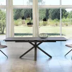 Dining sticlă ceramică de masă, Extending L.160 / 240xp.90 cm, Bacchus Viadurini