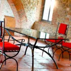 Masă de luat masa artizanală cu blat din sticlă Made in Italy - Principe Viadurini