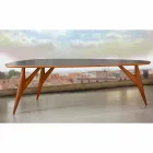 Masă de luat masa artizanală din Hpl și mahon solid Made in Italy - Stejar Viadurini