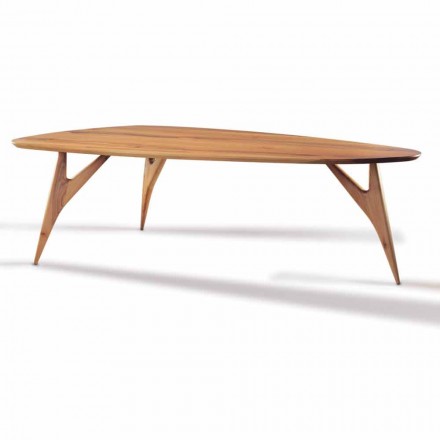 Masă de luat masa artizanală din lemn masiv de nuc fabricat în Italia - Nocino Viadurini