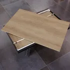 Masă de sufragerie care se extinde și se lărgește din melamină și metal - Devendra Viadurini