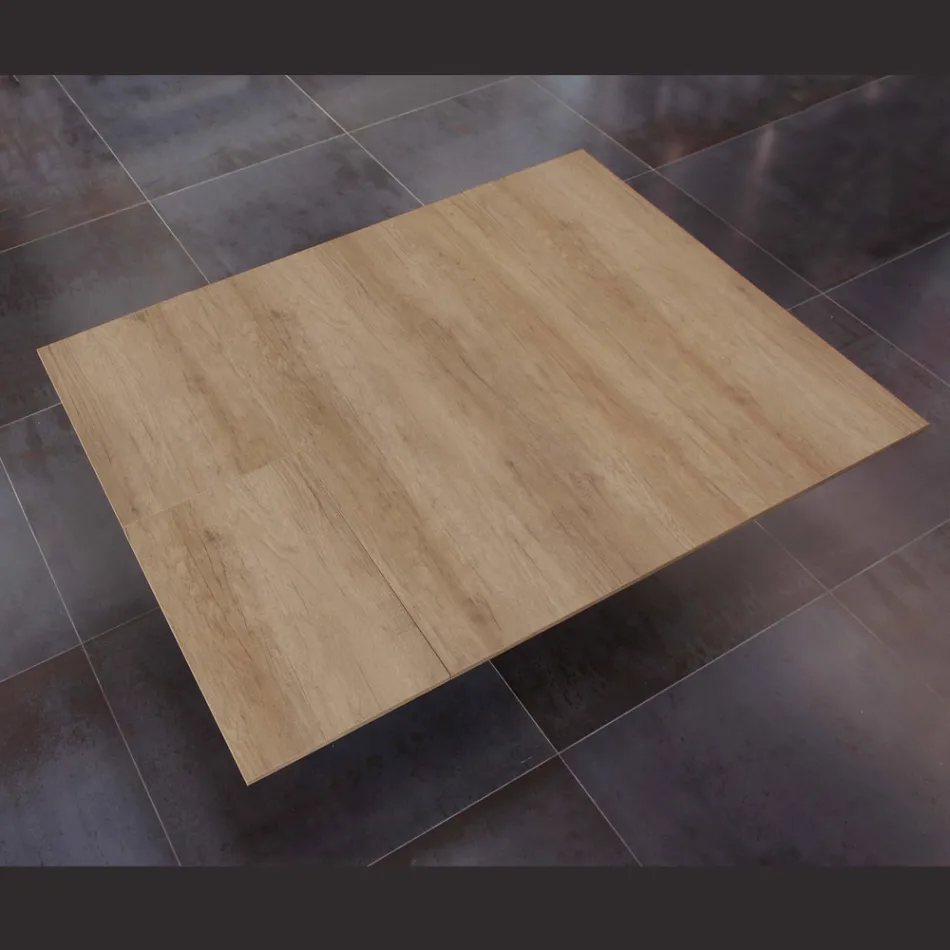 Masă de sufragerie care se extinde și se lărgește din melamină și metal - Devendra Viadurini