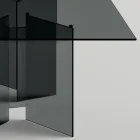 Masa de sufragerie cu baza si blat dreptunghiular din sticla Made in Italy - Thommy Viadurini