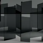 Masa de sufragerie cu baza si blat dreptunghiular din sticla Made in Italy - Thommy Viadurini