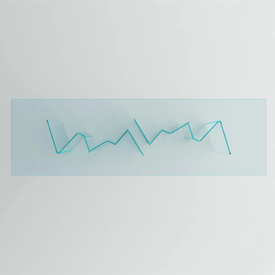 Masa de sufragerie cu baza si blat dreptunghiular din sticla Made in Italy - Thommy Viadurini