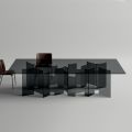 Masa de sufragerie cu baza si blat dreptunghiular din sticla Made in Italy - Thommy
