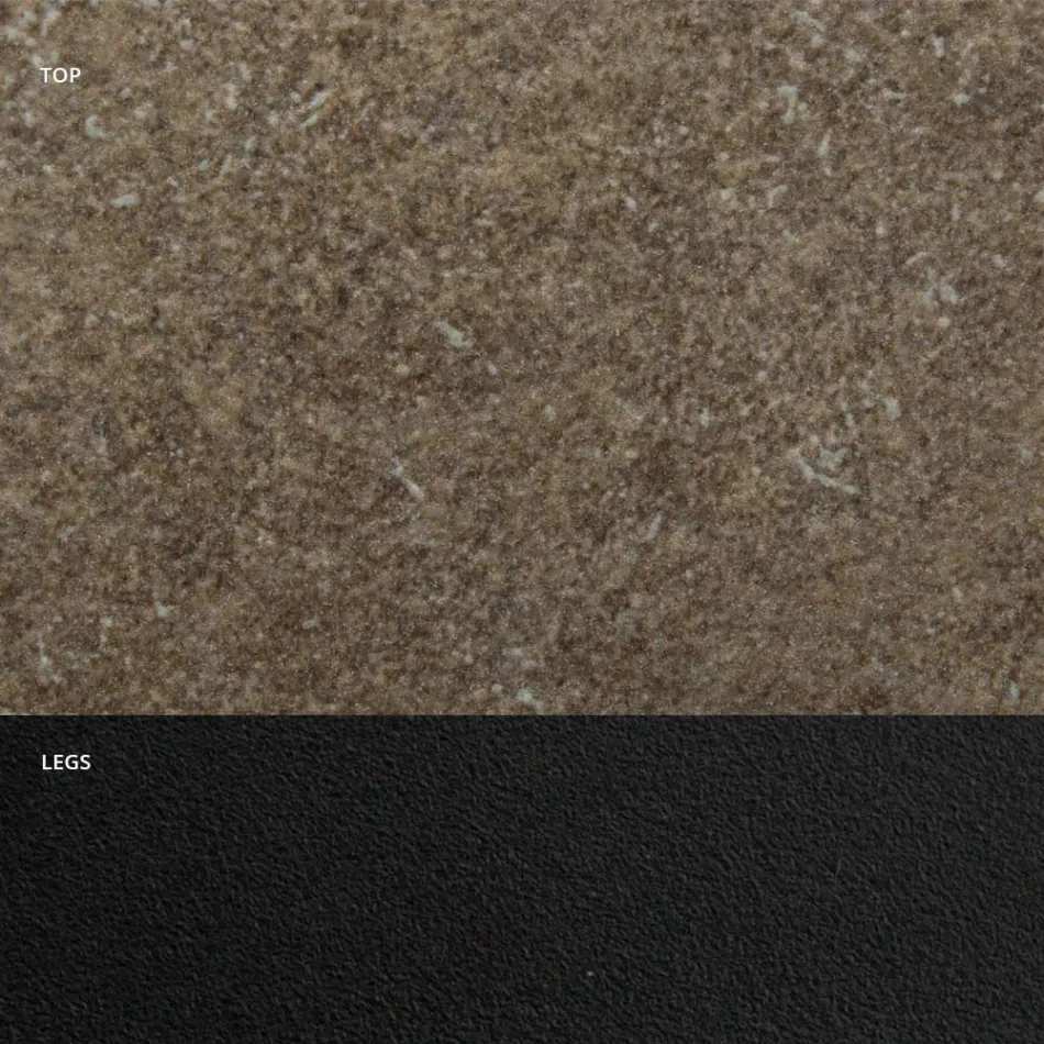 Masa de sufragerie cu blat de butoi din laminat HPL Made in Italy - Grotta Viadurini