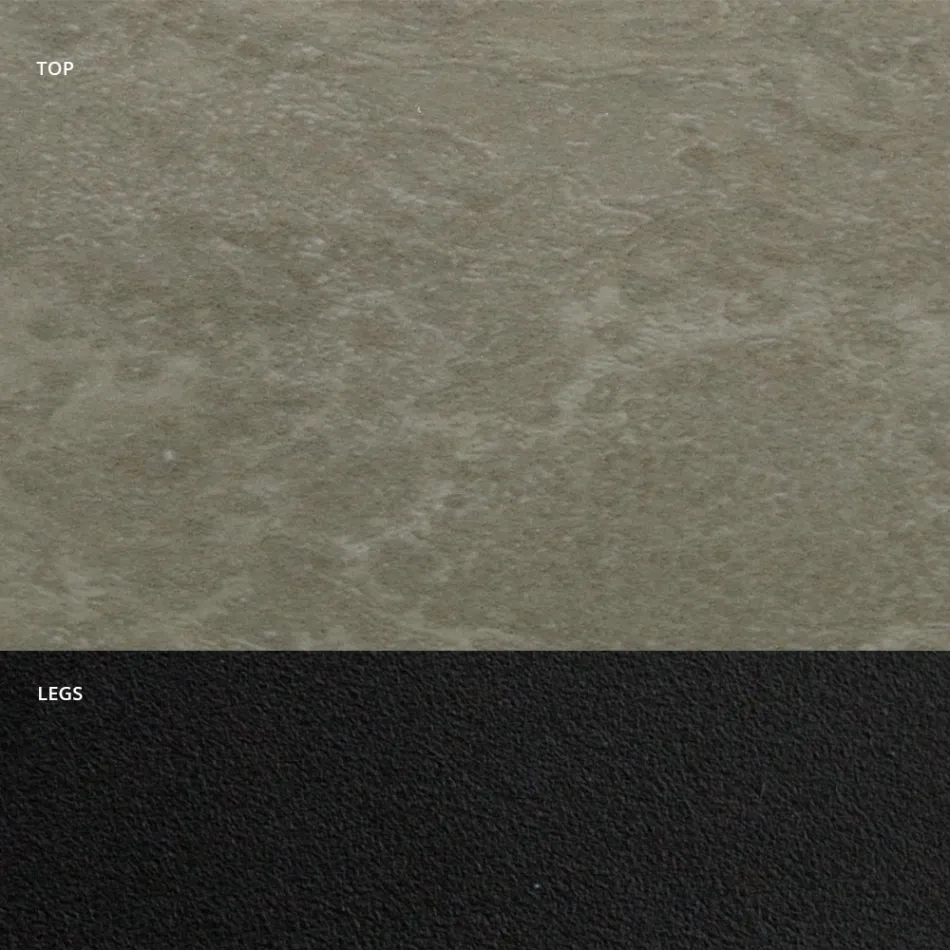 Masa de sufragerie cu blat de butoi din laminat HPL Made in Italy - Grotta Viadurini