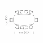 Masa de sufragerie cu blat in forma de butoi din laminat HPL Made in Italy - Settimmio Viadurini