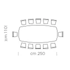 Masa de sufragerie cu blat in forma de butoi din laminat HPL Made in Italy - Settimmio Viadurini