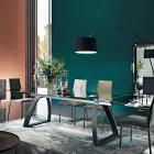 Masa de sufragerie cu blat extensibil din sticla Made in Italy - Antimo Viadurini