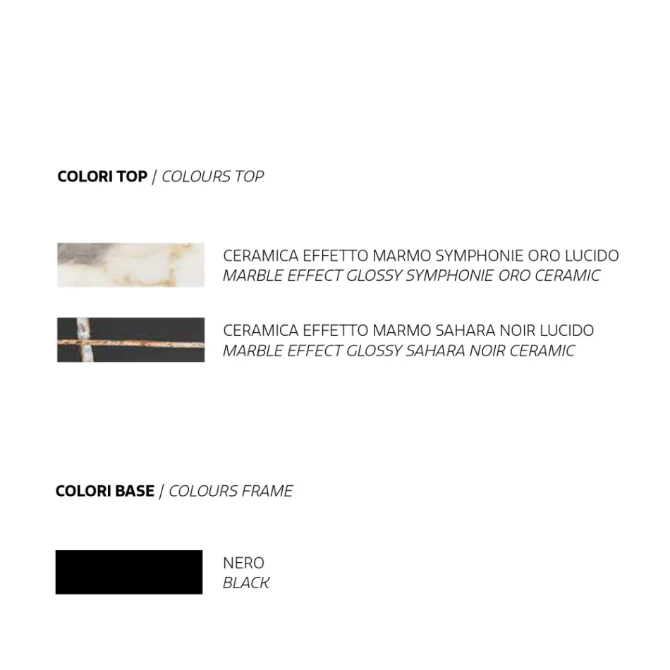 Masa de sufragerie cu blat din ceramica cu efect de marmura Made in Italy - Mirco Viadurini