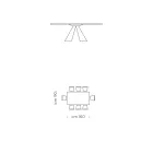 Masa de sufragerie cu blat Fenix si baza din otel Made in Italy - dalmata Viadurini