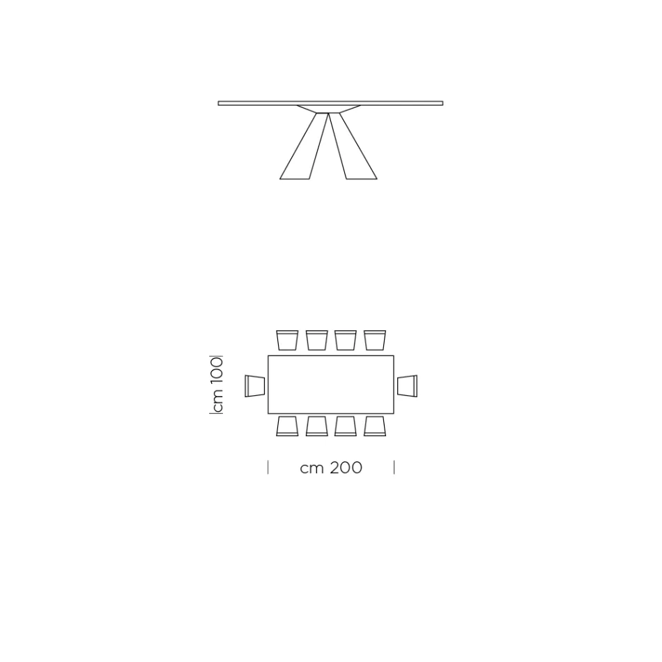 Masa de sufragerie cu blat Fenix si baza din otel Made in Italy - dalmata Viadurini