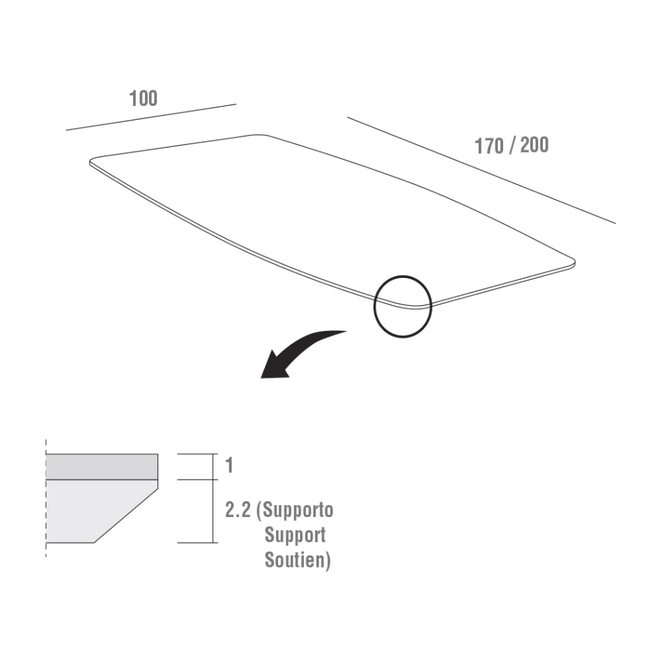 Masă de mese cu blat Hpl și bază metalică Made in Italy - Aresto Viadurini