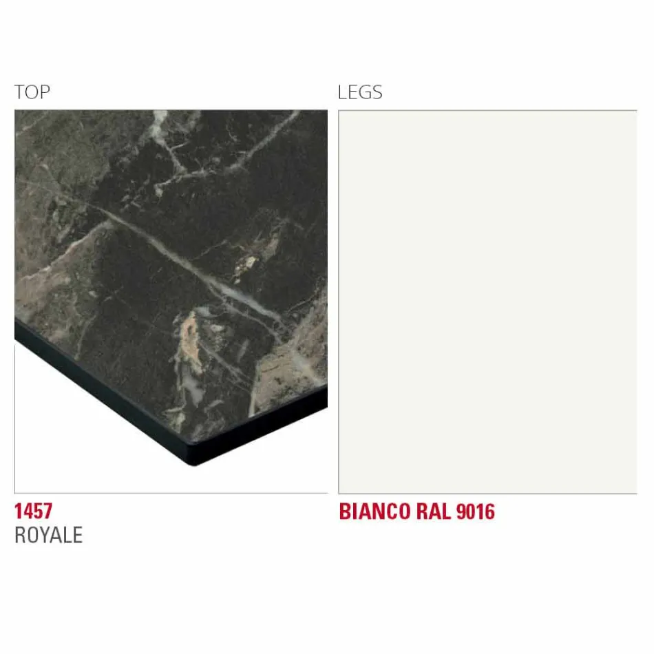 Masă de mese cu blat Hpl și bază metalică Made in Italy - Aresto Viadurini