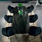 Masa de sufragerie cu blat din Hypermarble Fine Made in Italy - Settimmio Viadurini