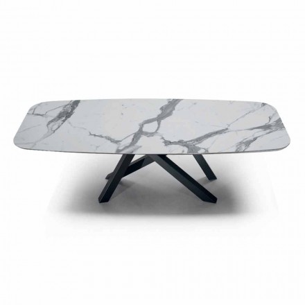 Masa de sufragerie cu blat din Hypermarble Fine Made in Italy - Settimmio Viadurini