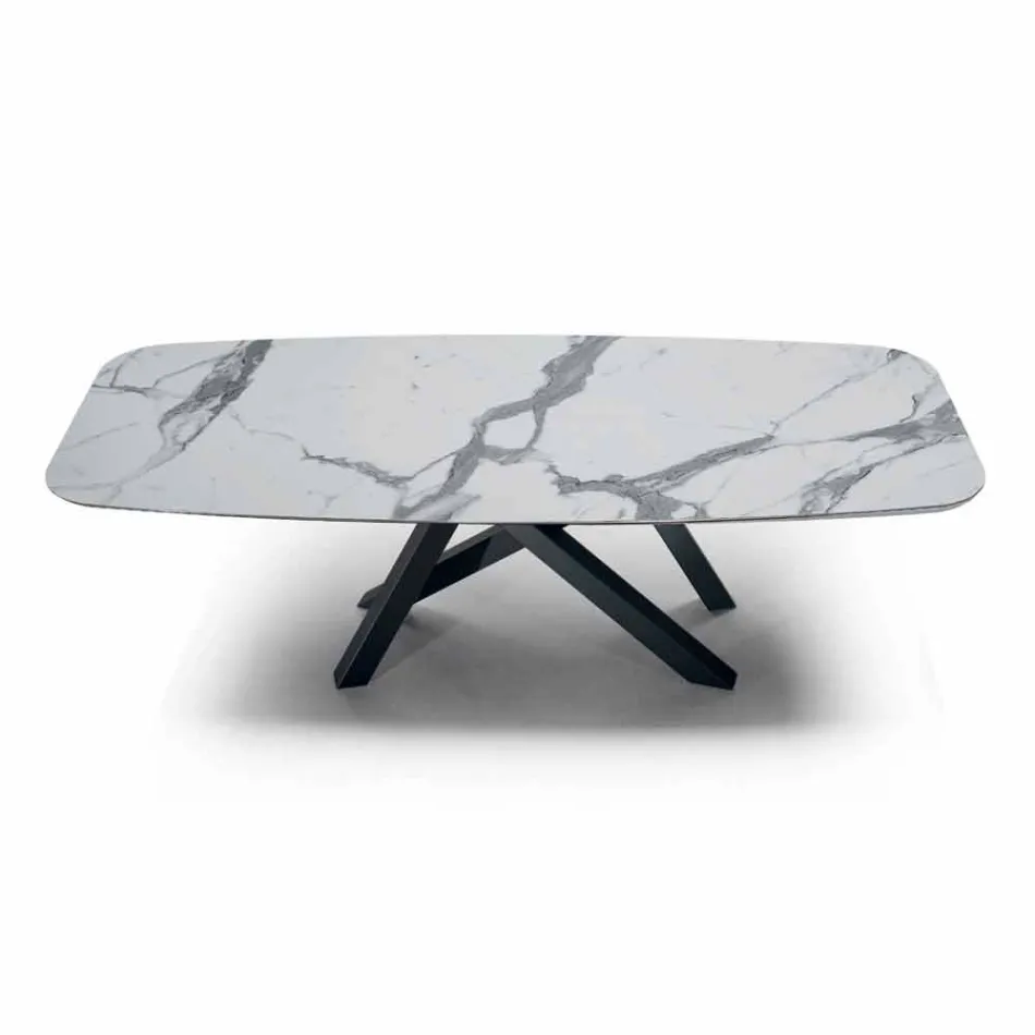 Masa de sufragerie cu blat din Hypermarble Fine Made in Italy - Settimmio Viadurini