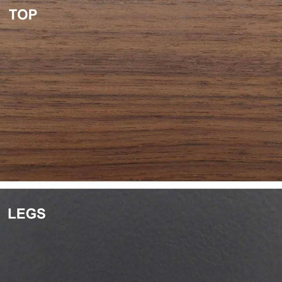 Masa de sufragerie cu blat din lemn furniruit Made in Italy - Settimmio Viadurini