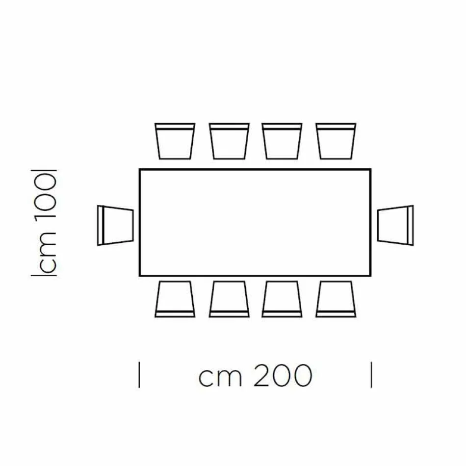 Masa de sufragerie cu blat din lemn furniruit Made in Italy - Settimmio Viadurini