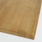 Masă de luat masa cu blat din lemn masiv și bază metalică - Ibisco Viadurini