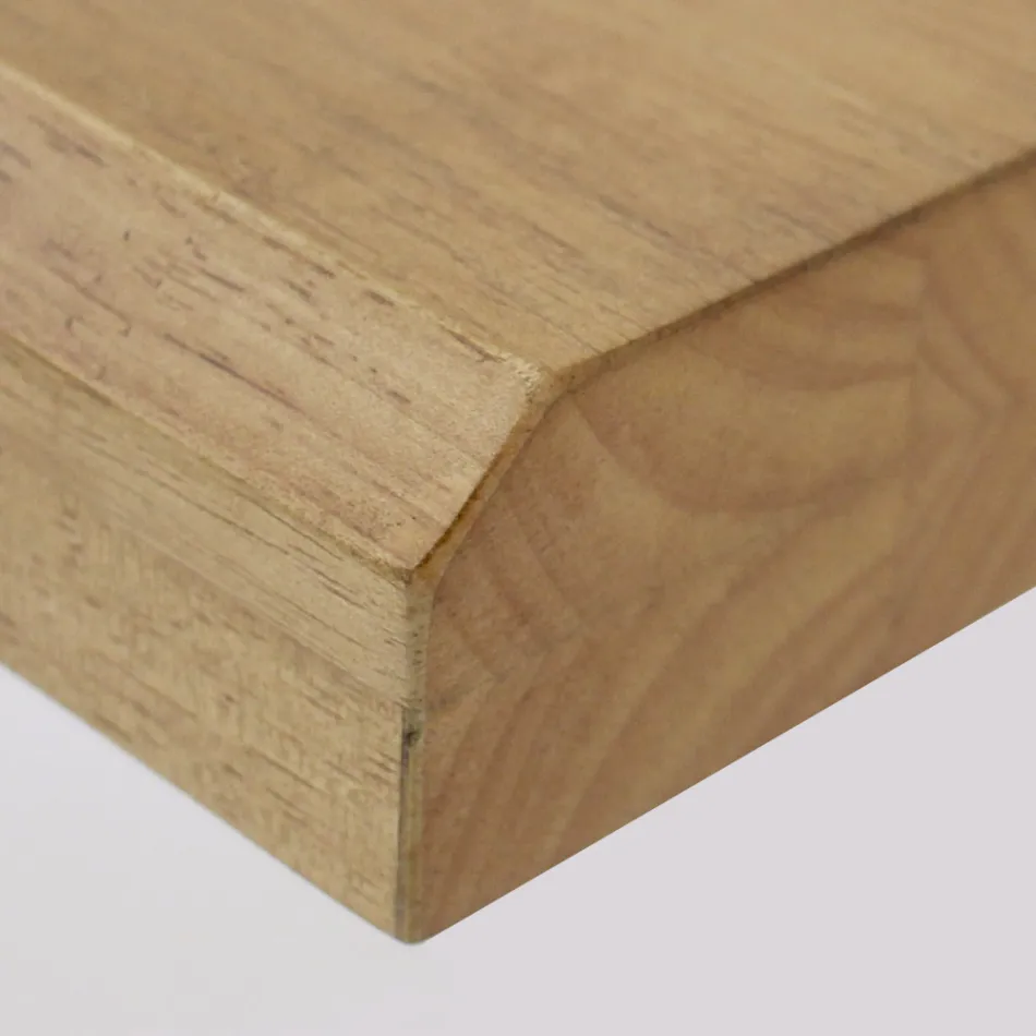 Masă de luat masa cu blat din lemn masiv și bază metalică - Ibisco Viadurini