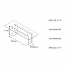 Masă de mese cu blat din sticlă afumată și bază metalică 4 dimensiuni - Speck Viadurini