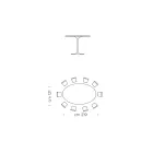 Masa de sufragerie cu blat oval din laminat HPL Made in Italy - Dolari Viadurini