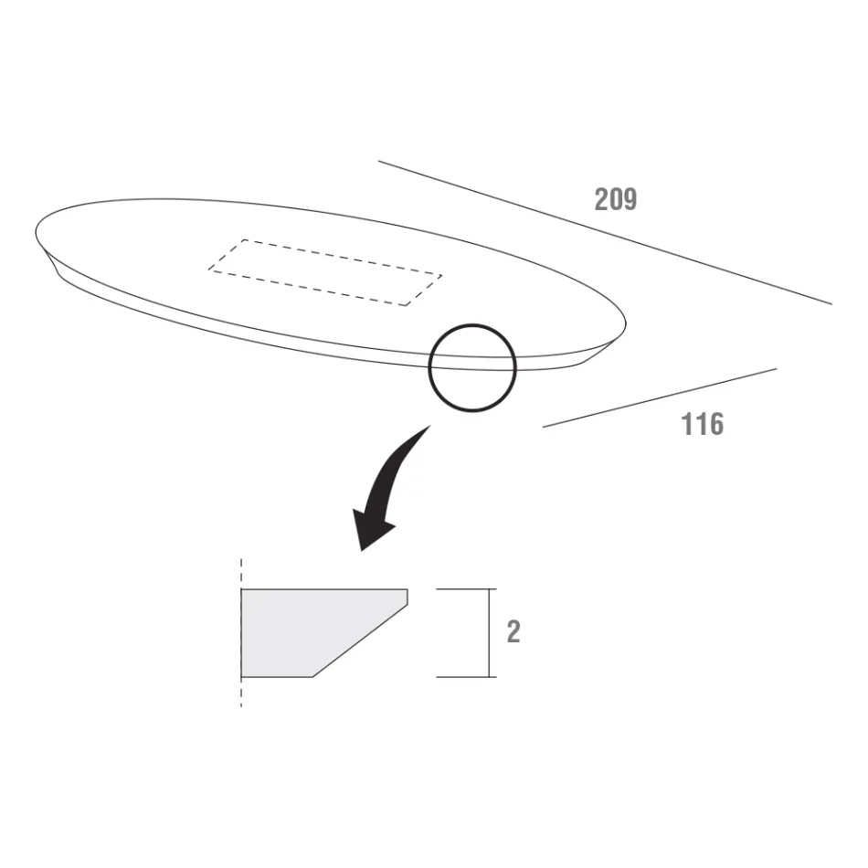 Masa de sufragerie cu blat oval din placaj Made in Italy - Brontolo Viadurini