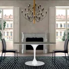 Masa de sufragerie cu blat rotund din Fenix de inalta calitate Made in Italy - Dolari Viadurini