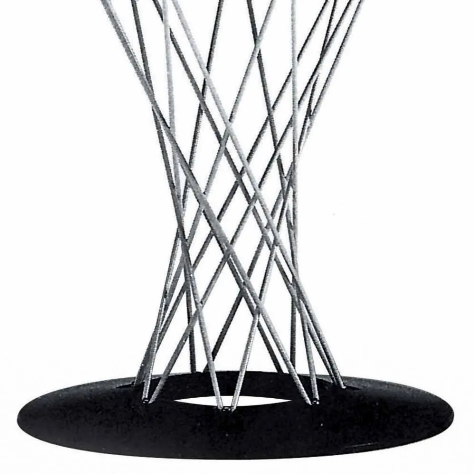 Masă de luat masa cu blat rotund din laminat negru Fabricat în Italia - Plaza Viadurini