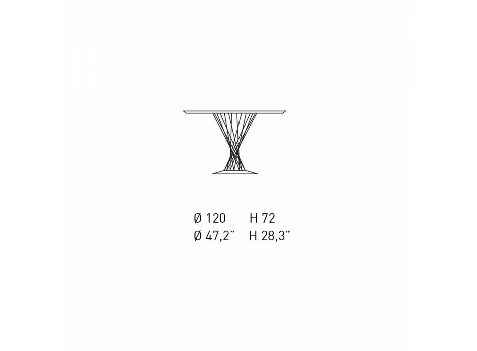 Masă de luat masa cu blat rotund din laminat negru Fabricat în Italia - Plaza Viadurini