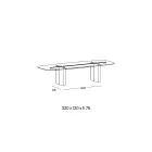 Masă de sufragerie Opalia 320 cm din sticlă și metal, fabricată în Italia Viadurini