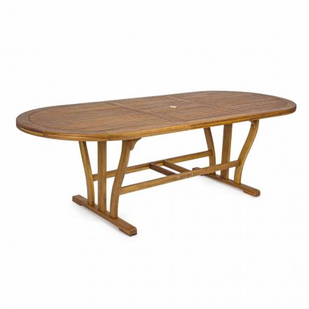 Masă extensibilă de luat masa în aer liber Până la 240 cm în lemn - Kaley Viadurini