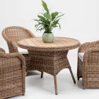 Masa de sufragerie in aer liber cu blat din lemn de tec natural din doage lat - Melina Viadurini