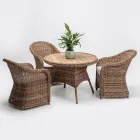 Masa de sufragerie in aer liber cu blat din lemn de tec natural din doage lat - Melina Viadurini