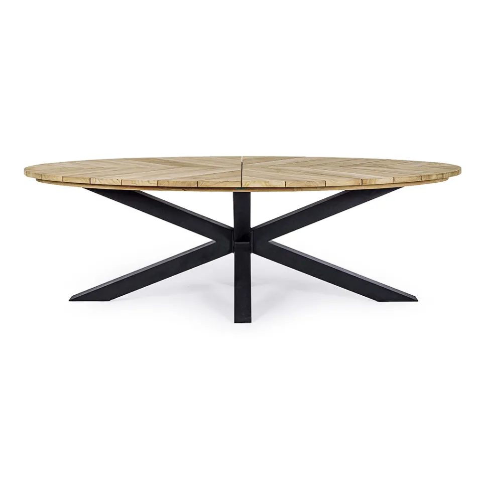 Masa de sufragerie in aer liber cu blat oval din Teak, Homemotion - Selenia Viadurini