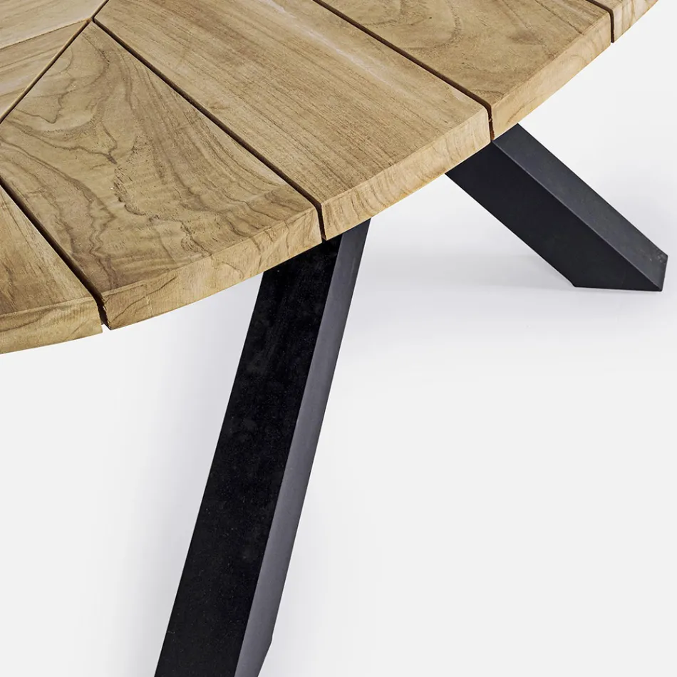 Masa de sufragerie in aer liber cu blat oval din Teak, Homemotion - Selenia Viadurini