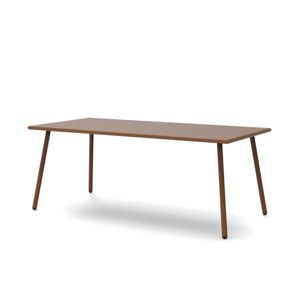 Masa de sufragerie de exterior dreptunghiulara din otel galvanizat Made in Italy - Elvia Viadurini