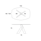 Masa de sufragerie pentru sufragerie Blat din sticla si picioare din lemn - Botanic Viadurini
