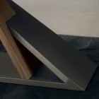 Masa de sufragerie de design cu blat metalic din nuc Canaletto - Lemn Zorato Viadurini