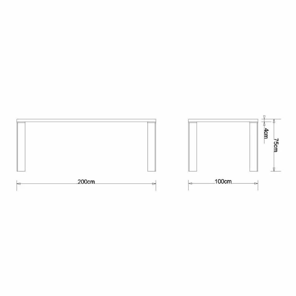 Design masa de masă în design natural de nuc, L200xP100cm, Yvonne Viadurini