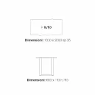 Masă de design modern, 100x200 cm, din lemn si metal Plant Viadurini