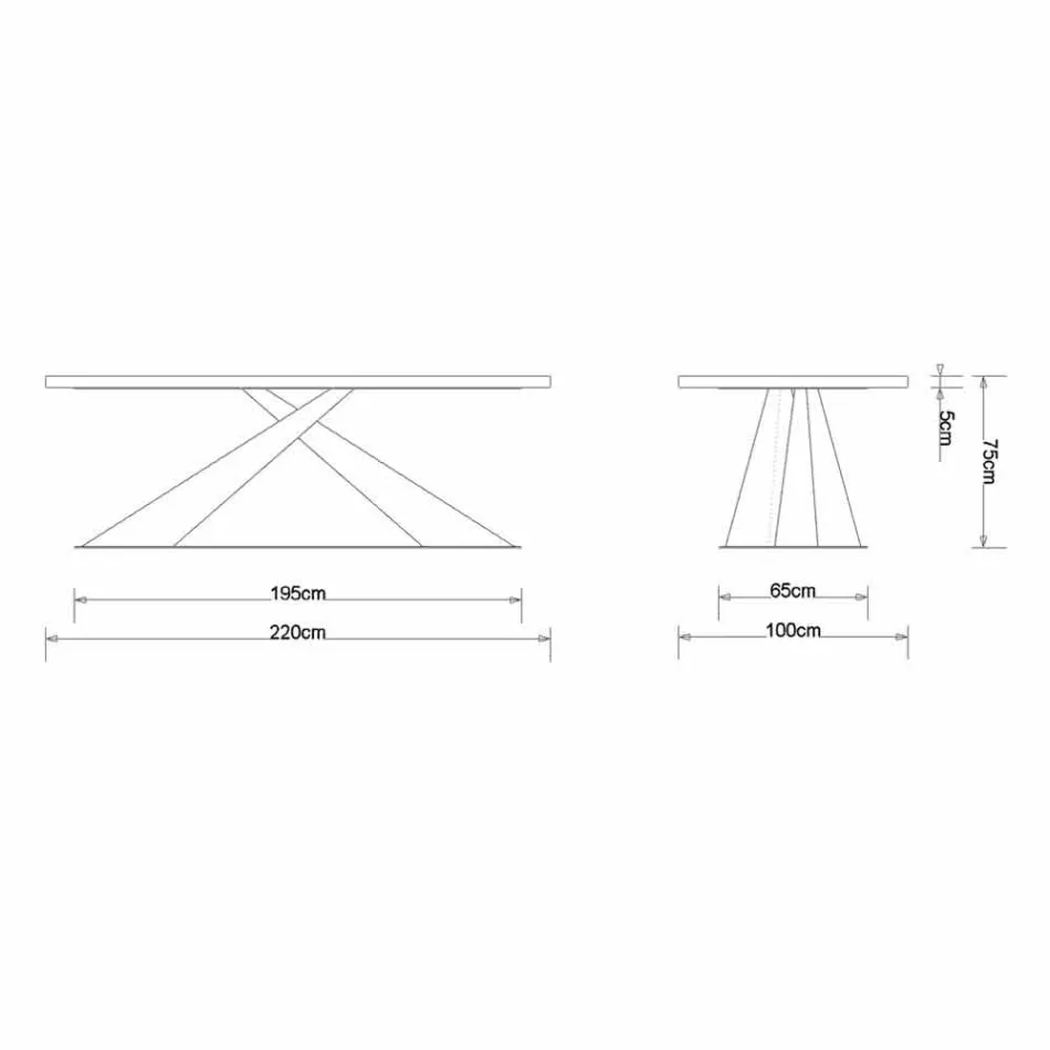 Masă de masă modernă cu design Elliot fabricată din lemn de stejar din Italia Viadurini